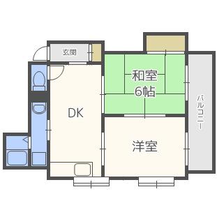 コーポ守口(2DK/2階)の間取り写真