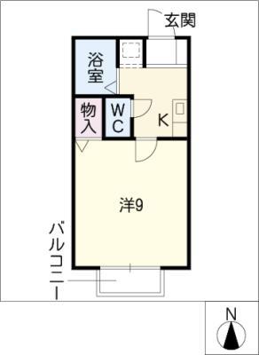 パルテール(1K/1階)の間取り写真