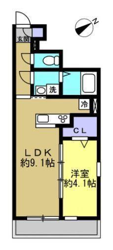 フォルトゥーナ田無(1LDK/1階)の間取り写真