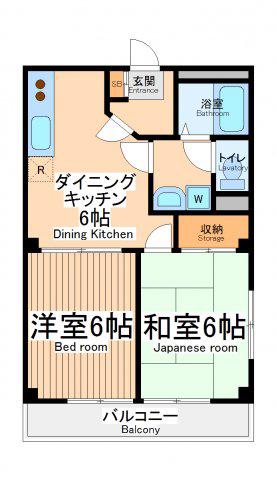 マノアール相模大野(2DK/1階)の間取り写真