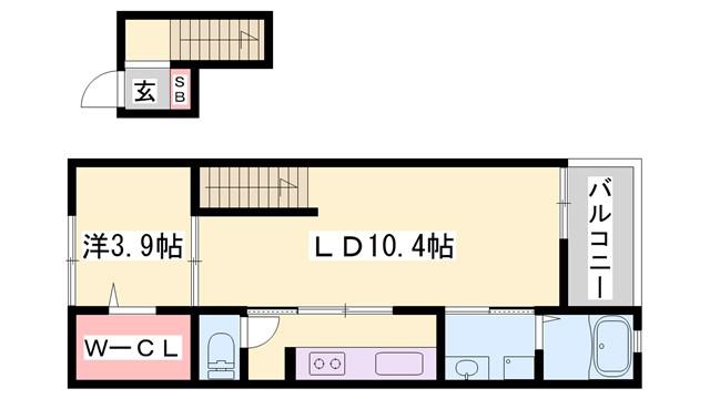 フィレールデュトラジャVII(1LDK/4階)の間取り写真