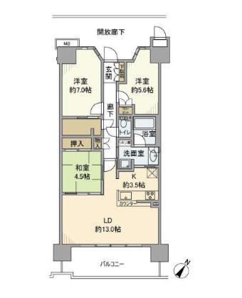志木の杜テラス(3LDK/4階)の間取り写真