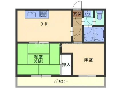 ケイプラザ金田(2DK/5階)の間取り写真