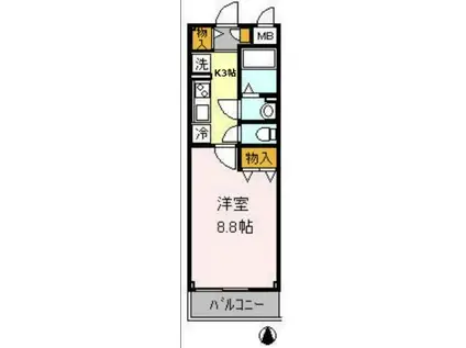 LE CIEL(1K/1階)の間取り写真