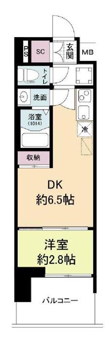 セレニテ難波グランデノール(1DK/11階)の間取り写真