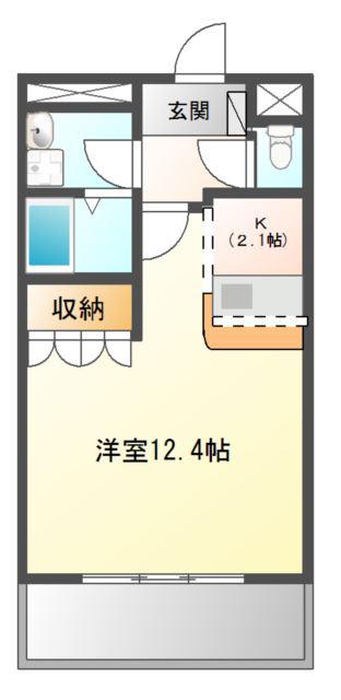 ヴィンテージ(1K/2階)の間取り写真