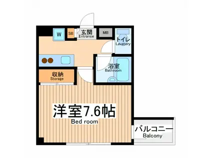 グランディヒルズ(1K/4階)の間取り写真