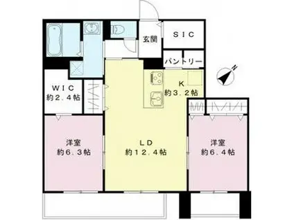 MANSON DE MARINE(2LDK/3階)の間取り写真