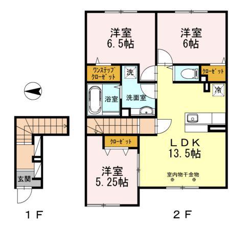 B-シャルマンI(3LDK/2階)の間取り写真