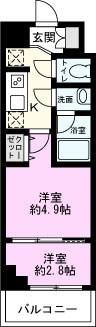 ケリア川口(2K/8階)の間取り写真