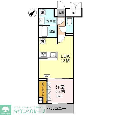 エマリーグレース(1LDK/7階)の間取り写真