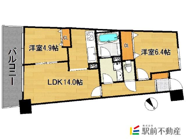 アイランドシティ・インフィニガーデン イ(2LDK/5階)の間取り写真