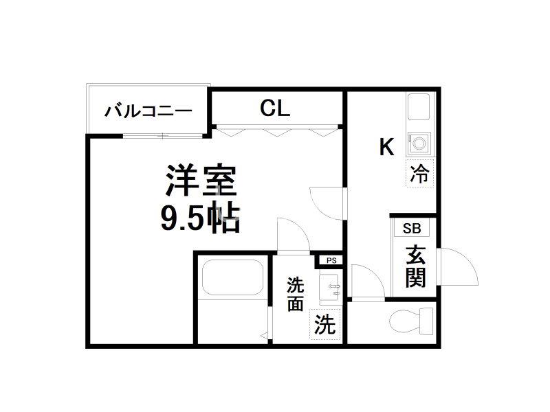 RITA椥辻(1K/3階)の間取り写真