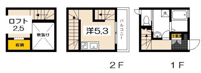 LA GRACE弐番館(ワンルーム/1階)の間取り写真