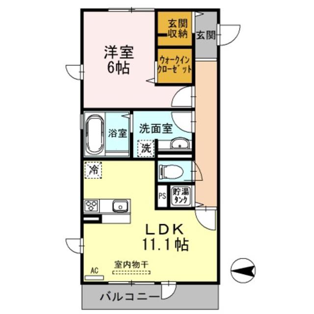 D-ROOM・SKIII(1LDK/3階)の間取り写真