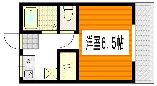 CORTE PINO楽々園(1K/2階)の間取り写真