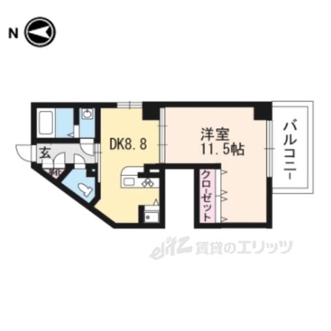 VAIL京都御苑(1LDK/4階)の間取り写真