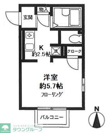 STハウス(1K/2階)の間取り写真