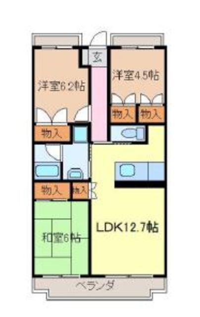 ラークビレッジ(3LDK/3階)の間取り写真