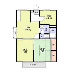 エステートピア深阪(3LDK/2階)の間取り写真