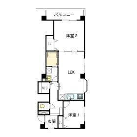 第3ハイムユリ(2LDK/3階)の間取り写真