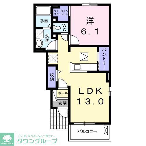プレッソB(1LDK/1階)の間取り写真