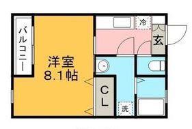 クレフラスト試験場前駅南(1K/2階)の間取り写真