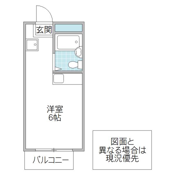 ロマーヌ水戸第3(ワンルーム/6階)の間取り写真