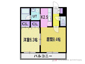 アミュージョン・シャトー(1LDK/4階)の間取り写真