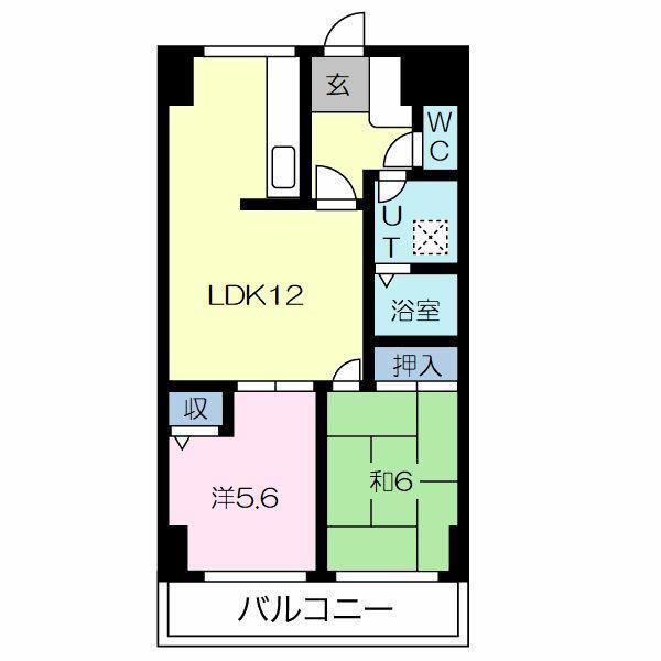桜町ハイツ(2LDK/8階)の間取り写真