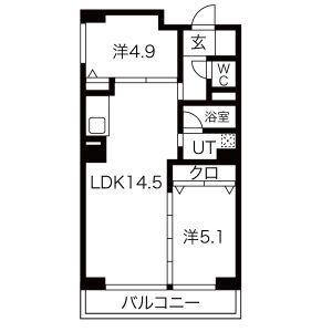 モンテカルロ(2LDK/3階)の間取り写真