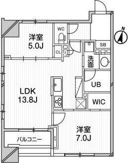 GRANPASEO明大前(2LDK/2階)の間取り写真