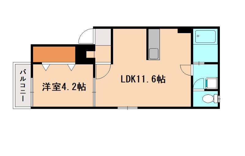 コートスタイル二日市II(1LDK/1階)の間取り写真