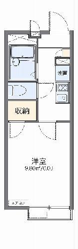 レオパレス栗木コーポ(1K/2階)の間取り写真