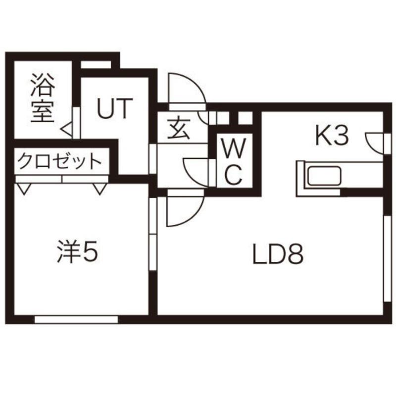 アクアベール豊平(1LDK/1階)の間取り写真