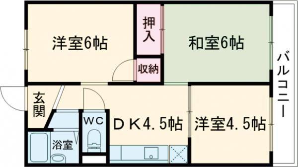 エビスコーポ(3DK/3階)の間取り写真