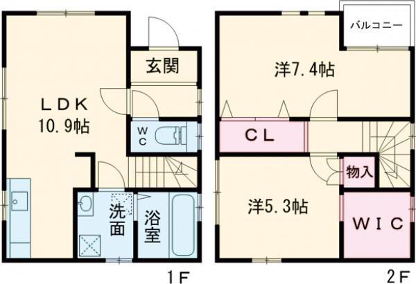 フジパレス戸建畠中(2LDK/1階)の間取り写真