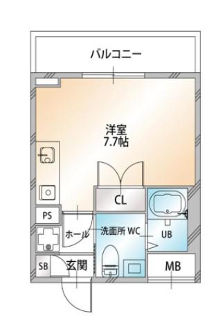 ヴィサージュ東日暮里(ワンルーム/2階)の間取り写真