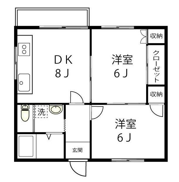 田中マンション(2LDK/3階)の間取り写真