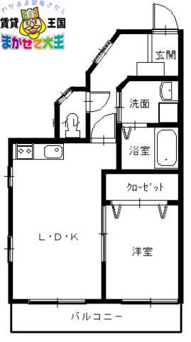 パレスリーガル(1LDK/4階)の間取り写真