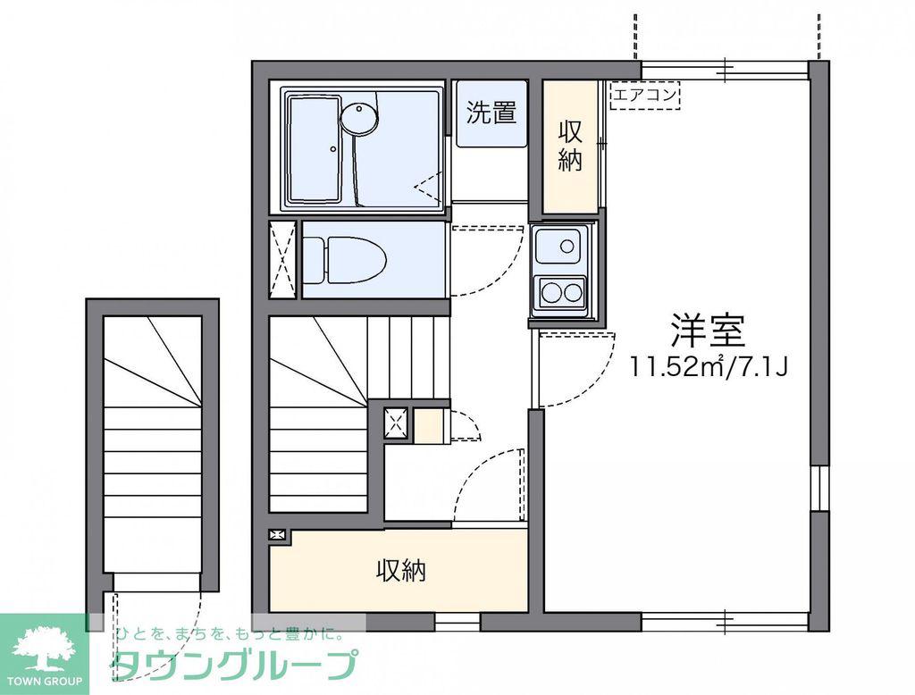 レオネクストKIKUSHI(1K/2階)の間取り写真