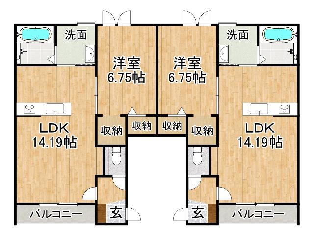 FERRULLII(1LDK/1階)の間取り写真
