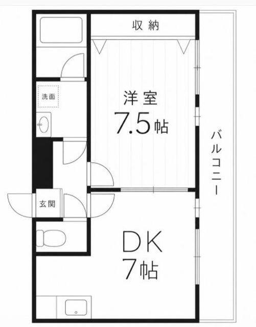 青林堂ハウス(1DK/2階)の間取り写真