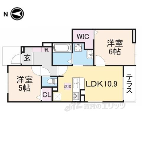 フォルシュ2(2LDK/1階)の間取り写真