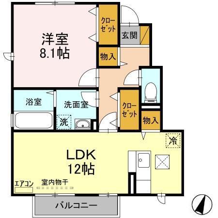 アルブルコート 4(1LDK/1階)の間取り写真