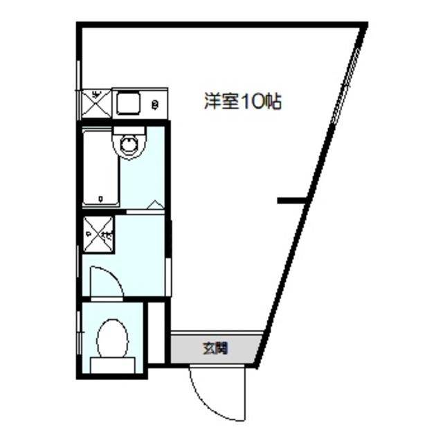 旭ビル(ワンルーム/2階)の間取り写真