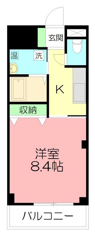 プロープル本厚木(1K/3階)の間取り写真