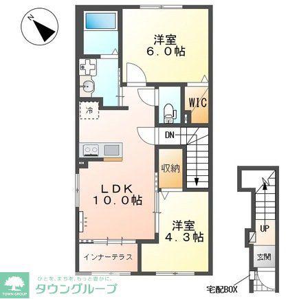 坂戸市千代田 アパートII期工事(2LDK/2階)の間取り写真