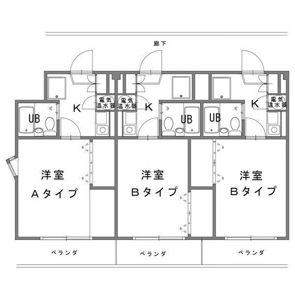 パルナス八事裏山(1K/3階)の間取り写真