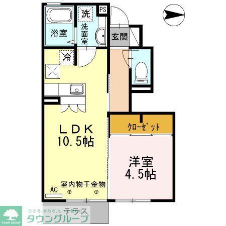 アリエッタ南町(1LDK/1階)の間取り写真